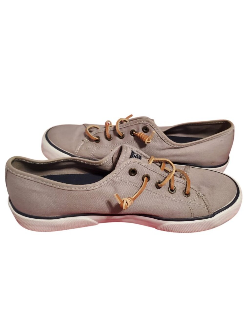 Sperry Womens Canvas Sneakers With Leather Laces gray Size 8.5M - Picture 8 of 12